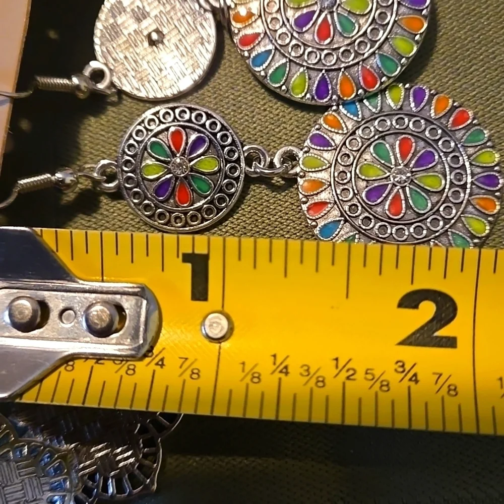 Bohemian Earring 6 pair Set - Turquoise Inlaid Studs & Dangles - Fashion-Forward